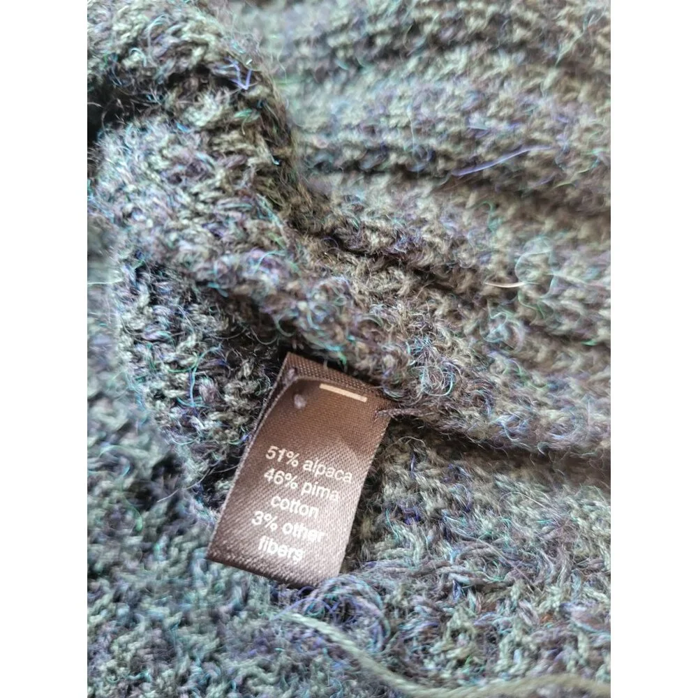 Peruvian Connection Hunter Green Long Duster Size S Bohemian Hippie Lagenlook - Picture 11 of 11